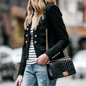 Veronica Beard Black Blazer with Gold Accents